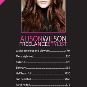 Branding: AlisonWilson Hair Stylist Logo and Flyer